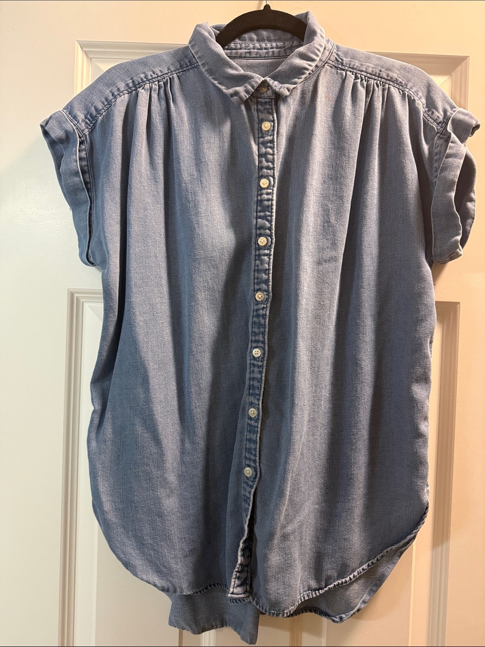 LOFT Light Blue Denim Button-Down Shirt
